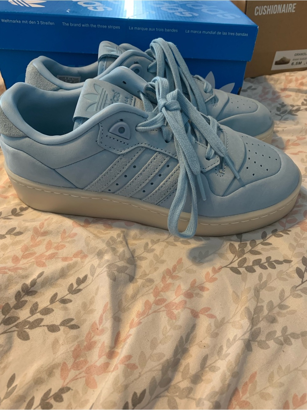 adidas Women's Pale Blue Suede Sneakers